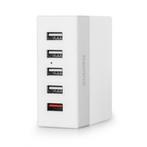 5Poort USB Oplader Wit - Lange kabel - Remax RU-U1, Ophalen of Verzenden, Nieuw