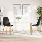 vidaXL Eetkamerstoelen 2 st fluweel zwart, Huis en Inrichting, Stoelen, Verzenden, Nieuw, Zwart