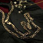 18 Krt. Gouden figaro schakel ketting | 63 cm (karabijnhaak), Sieraden, Tassen en Uiterlijk, Kettingen, Ophalen of Verzenden, Gebruikt