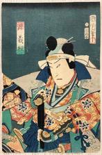 Scene from the Kabuki Play The Chronicle of the Battle of, Antiek en Kunst