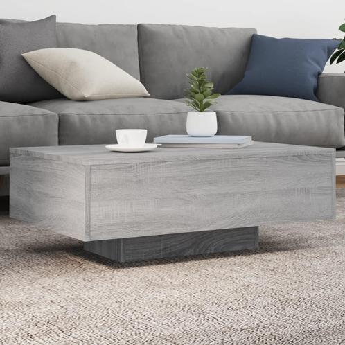 vidaXL Salontafel met LED-verlichting 85x55x31 cm grijs, Huis en Inrichting, Tafels | Salontafels, 50 tot 100 cm, Nieuw, Overige houtsoorten