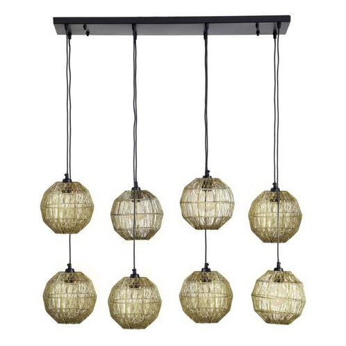 Hanglamp HERMI II 20.0 cm 8-lichts Messing, Huis en Inrichting, Lampen | Hanglampen, Minder dan 50 cm, Ophalen of Verzenden