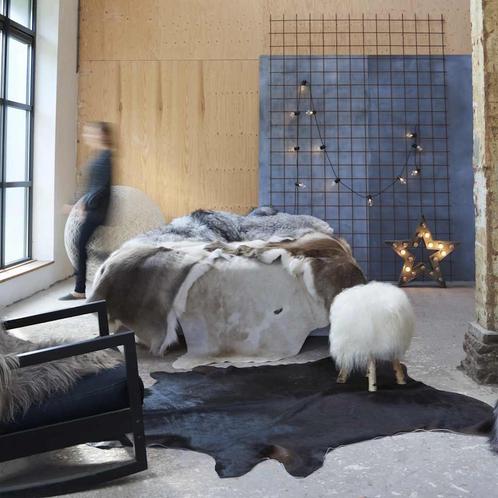 vidaXL Vloerkleed 150x170 cm echte runderhuid zwart, Huis en Inrichting, Stoffering | Tapijten en Kleden, Zwart, Nieuw, Verzenden