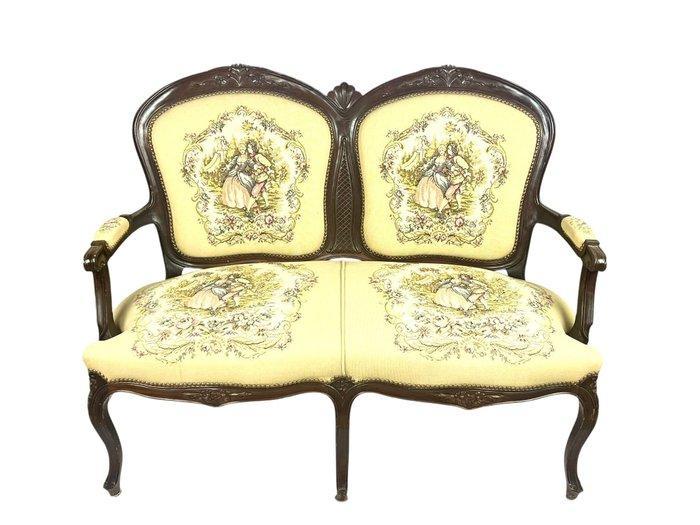 Canapé - Hout, Stof - koppelbank, Antiek en Kunst, Antiek | Overige Antiek