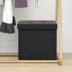 vidaXL Opbergkruk inklapbaar kunstlinnen zwart, Huis en Inrichting, Stoelen, Verzenden, Nieuw, Zwart