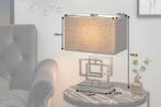 Moderne tafellamp ATLANTIS 56cm zilveren stoffen kap zwart, Huis en Inrichting, Lampen | Tafellampen, Ophalen of Verzenden, Nieuw