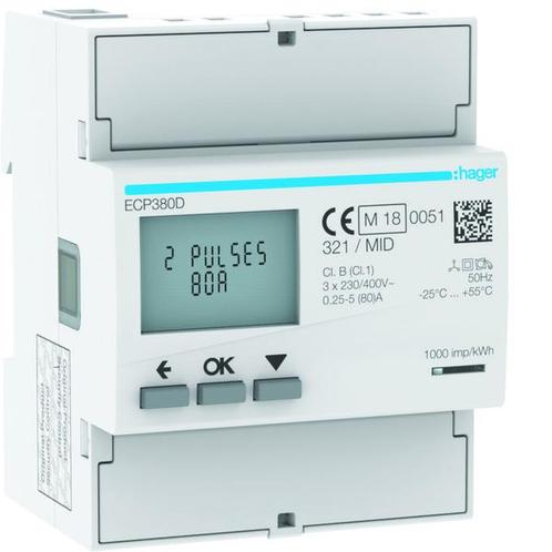 Hager Elektriciteitsmeter - ECP380D, Doe-het-zelf en Verbouw, Elektra en Kabels, Overige typen, Nieuw, Verzenden