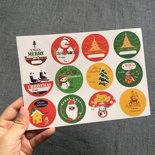 120 Stickers Labels Kerstetiketten Kerst sluitsticker, Huis en Inrichting, Woonaccessoires | Kunstplanten en Kunstbloemen, Nieuw