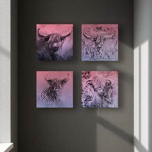 Hooglanders roze lila, Huis en Inrichting, Woonaccessoires | Wanddecoraties, Nieuw, Verzenden