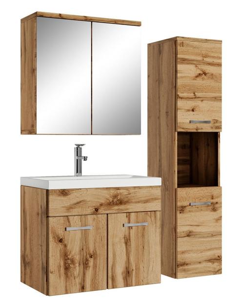 Badkamermeubel Set Montreal 60 cm Eiken Badmeubel, Huis en Inrichting, Badkamer | Badkamermeubels, Nieuw, Wastafelkast, Verzenden