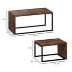 TRUUSK 2-delige Set Salontafel en Bijzettafel - Multifunctio, Huis en Inrichting, Tafels | Salontafels, Verzenden, Nieuw