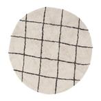 Vloerkleed berber rond - zwart/beige - ø120 cm, Verzenden, Nieuw