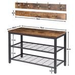 Kapstok met Schoenenbank – 9 Haken en Stevig Metaalframe, Huis en Inrichting, Woonaccessoires | Kapstokken, Verzenden, Nieuw