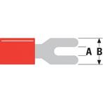Kabelschoen - Vork (A: 4.3 mm, B: 7.2 mm, 100 stuks, Rood), Nieuw, Verzenden