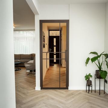 Stalen Binnendeur Brons 6 Vlaks Brons rook glas Luxe design beschikbaar voor biedingen