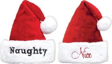 2 kerstmutsen Naughty & Nice beschikbaar voor biedingen
