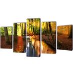 vidaXL Wandprintset bos 200 x 100 cm, Huis en Inrichting, Woonaccessoires | Schilderijen, Tekeningen en Foto's, Verzenden, Nieuw