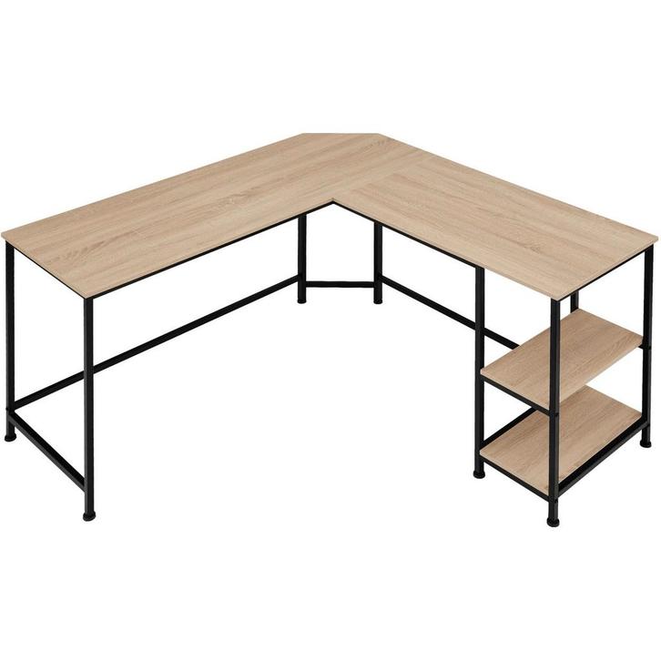 Bureau Hamilton 138x138x75,5cm - Industrieel licht hout, eik, Huis en Inrichting, Bureaus, Verzenden