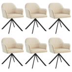 Lona fluwelen draaistoel met dikke vulling - crème/zwart, Se, Huis en Inrichting, Stoelen, Verzenden, Nieuw