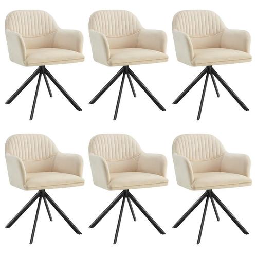 Lona fluwelen draaistoel met dikke vulling - crème/zwart, Se, Huis en Inrichting, Stoelen, Verzenden