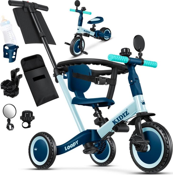 KIDIZ® Loopfiets 6in1 - Driewieler - Kinderfiets - 1-5 Jaar, Kinderen en Baby's, Speelgoed | Buiten | Voertuigen en Loopfietsen