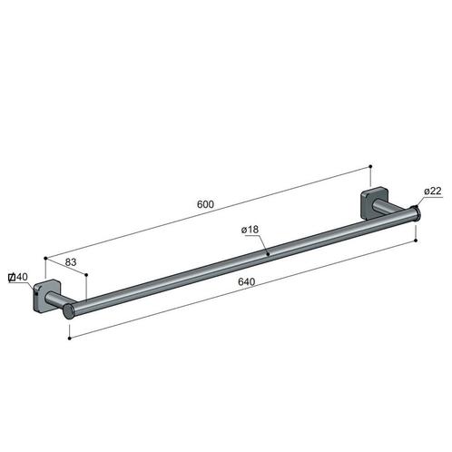 Handdoekhouder Hotbath Gal 64 cm Chroom, Doe-het-zelf en Verbouw, Sanitair, Ophalen of Verzenden