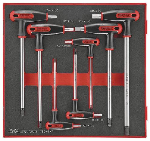 Allensleutelset HEX met T-hendel Foam2 tray 2,5- 8mm 7 delig, Doe-het-zelf en Verbouw, Gereedschap | Handgereedschap, Ophalen of Verzenden
