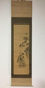 Jurojin / Japanese Vintage Hanging Scroll KAKEJIKU / Silk /, Antiek en Kunst