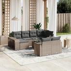 vidaXL 11-delige Loungeset met kussens poly rattan grijs, Tuin en Terras, Tuinsets en Loungesets, Verzenden, Nieuw, Rotan, Loungeset