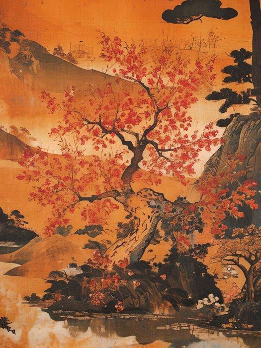 TexStilArt - ZEN LANDSCAPE - Exclusieve 100% katoenen, Antiek en Kunst, Antiek | Overige Antiek