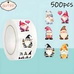Sluitstickers kerstetiketten santa trol gnome rond etiket, Ophalen of Verzenden, Nieuw