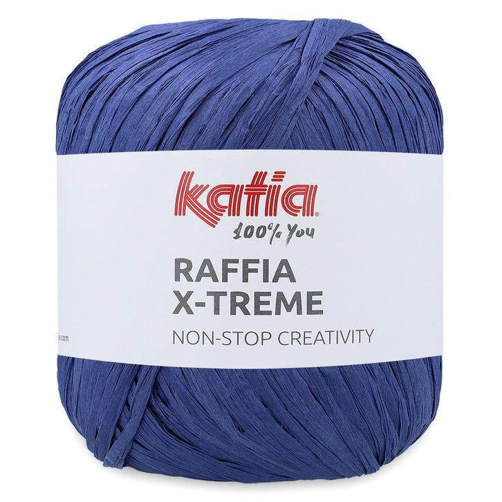 Katia Raffia X-Treme - 110 Indigoblauw - Biologische Visco, Hobby en Vrije tijd, Breien en Haken, Ophalen of Verzenden