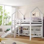 Eenpersoons Kinderbed 90x200 cm Met Glijbaan en Opslag, Huis en Inrichting, Slaapkamer | Bedden, Verzenden, Nieuw