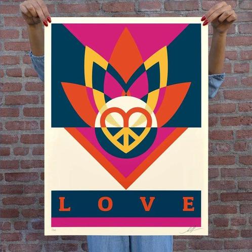 Shepard Fairey (OBEY) (1970) - Love Lotus, Antiek en Kunst, Kunst | Schilderijen | Modern