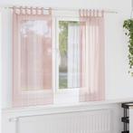 vidaXL Gordijnen voile met lussen 2 st 140x175 cm lichtroze, Verzenden, Nieuw