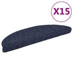 vidaXL Trapmat zelfklevend 56x17x3 cm naaldvilt blauw 15 st, Verzenden, Nieuw