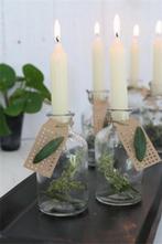 Kaarsen Taper candle Creme h.11 cm set van 7 past in fles, Ophalen of Verzenden, Nieuw