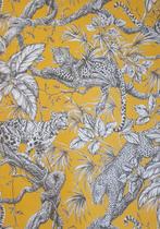 Zeldzame Oosterse stof met luipaarden - 600x140cm - Country, Antiek en Kunst, Curiosa en Brocante