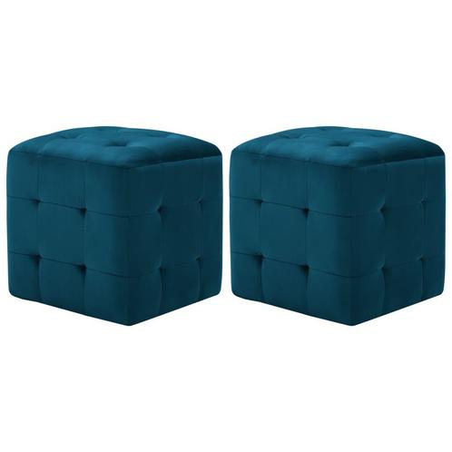 vidaXL Nachtkastjes 2 st 30x30x30 cm fluweel blauw, Huis en Inrichting, Slaapkamer | Nachtkastjes, Nieuw, Minder dan 45 cm, Overige materialen