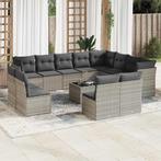 vidaXL 13-delige Loungeset met kussens poly rattan, Verzenden, Nieuw, Rotan, Loungeset