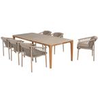 Liam Allora dining tuinset 240x100xH75 cm 7-delig teak, Ophalen of Verzenden, Nieuw
