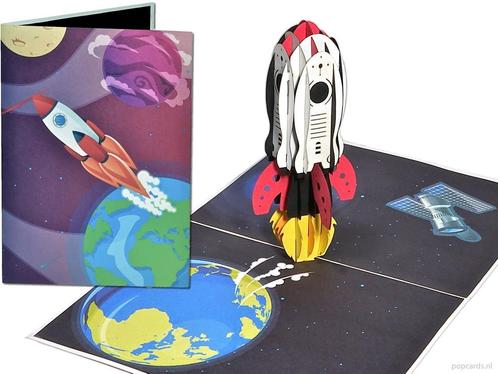 Raket Ruimteschip Mars Maan NASA SpaceX Ruimtevaart pop-u..., Diversen, Wenskaarten, Verzenden
