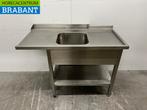 RVS Aanvoertafel tbv doorschuifvaatwasser 125,5 cm Horeca, Ophalen of Verzenden, Gebruikt