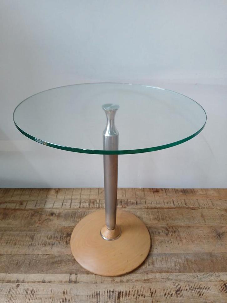 Metaform bijzettafel, glas/chroom, diam. x H 50 x 55 cm, Diversen, Overige Diversen, Ophalen