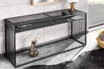Design consoletafel ARCHITECTURE 120cm zwart marmer rookglas, Ophalen of Verzenden, Nieuw