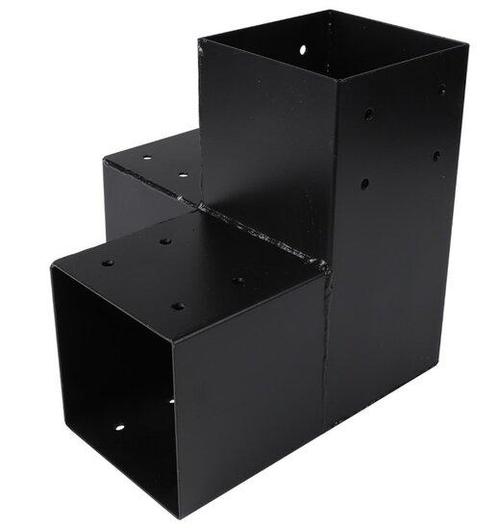 Starx paalverbinder 3-weg hoekmodel 120x120 mm zwart, Doe-het-zelf en Verbouw, Hang- en Sluitwerk, Nieuw, Ophalen of Verzenden