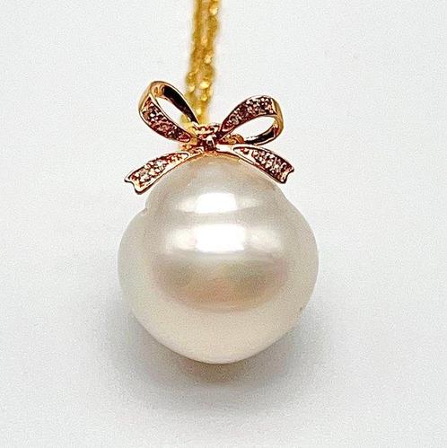 Zonder Minimumprijs - Hanger - 18 karaat Witgoud Parel -, Sieraden, Tassen en Uiterlijk, Antieke sieraden