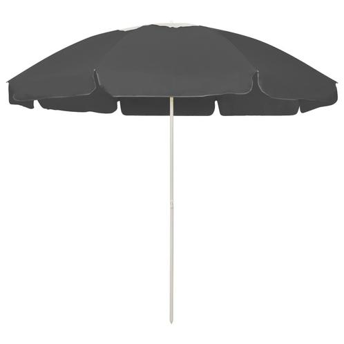 vidaXL Strandparasol 240 cm antracietkleurig, Tuin en Terras, Parasols, Strandparasol, Nieuw, 2 tot 3 meter, Verzenden