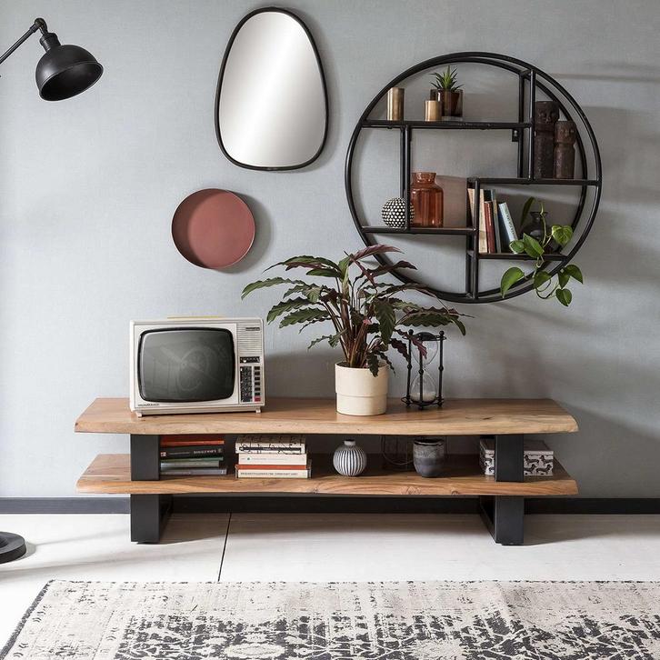 *WOONWINKEL* Boomstam Planken Tv-meubel, Huis en Inrichting, Kasten | Televisiemeubels, Nieuw, Verzenden