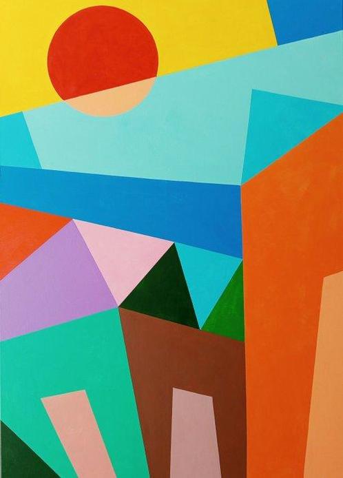Kasai Massana (1975) - QUIET AFTERNOON IN SPANISH TOWN. (No, Antiek en Kunst, Kunst | Schilderijen | Modern